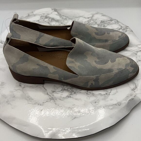 SUSINA Kellen Almond Toe Grey Camouflage Leather Loafer-8M - Picture 5 of 7